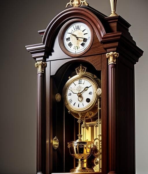 An ornate grandfather clock symbolizing the control and professionalism gained from time management practices like scheduling emails.