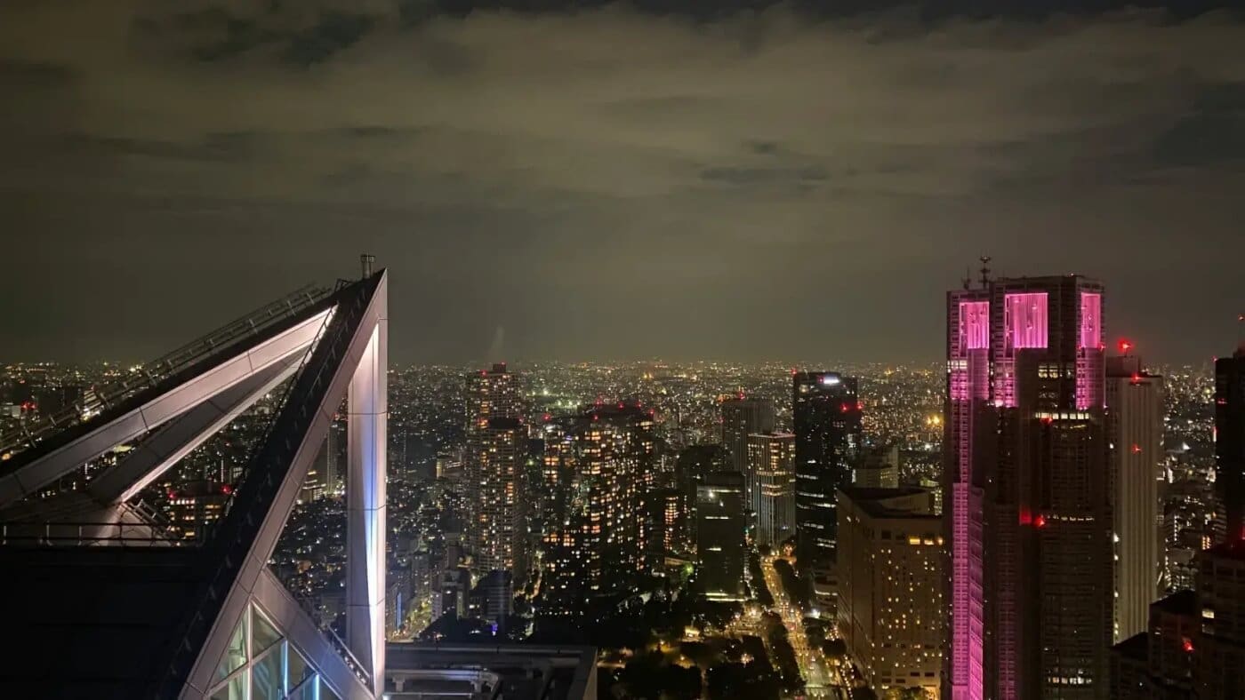 A sprawling Tokyo night skyline, where Hidden Markets exist beneath the surface, waiting for keen Investor Insight to find new Alpha.